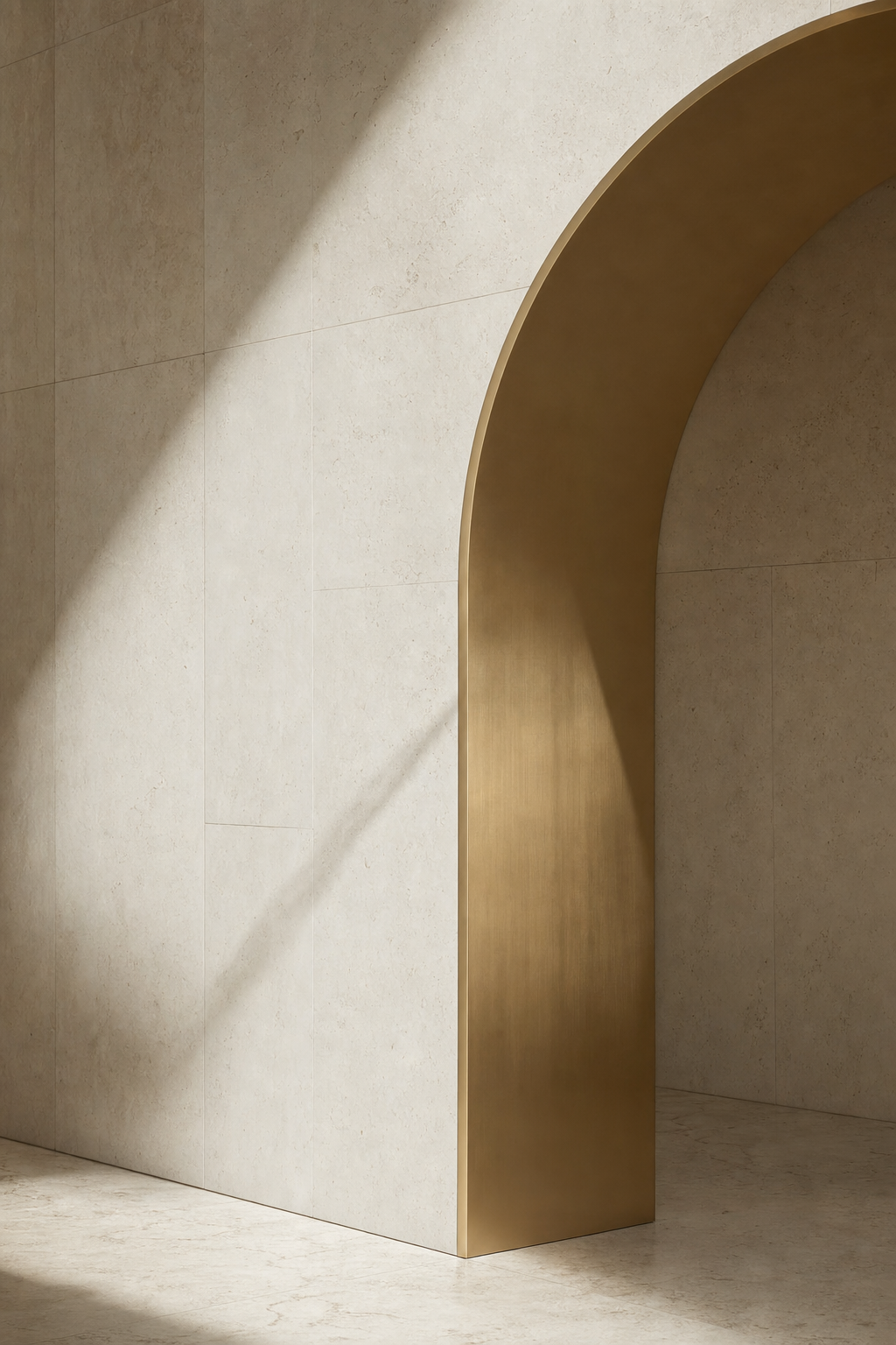 Brushed-gold architectural arch